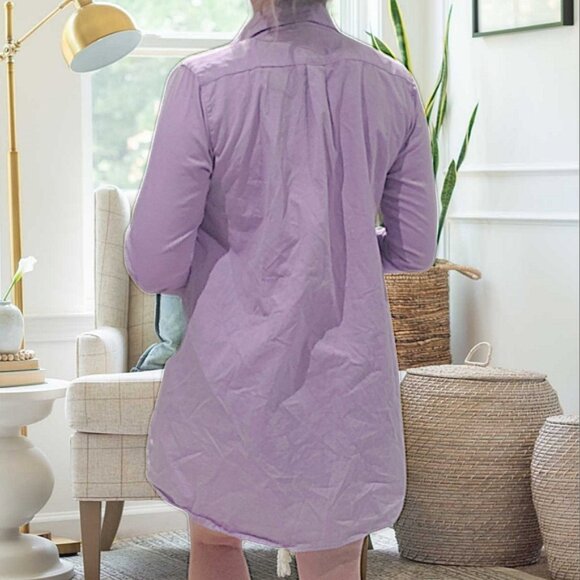 American Apparel Belted Chamblay Shirt Dress in Lilac - Picture 11 of 16